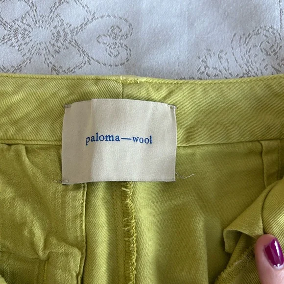 💚 Paloma Wool Lime Green Wide-Leg Trousers - Picture 2 of 9